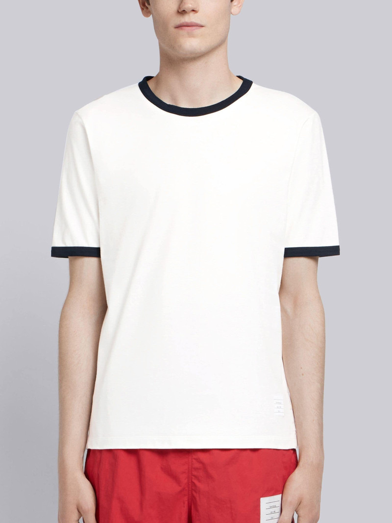 contrasting-trim T-shirt - 1