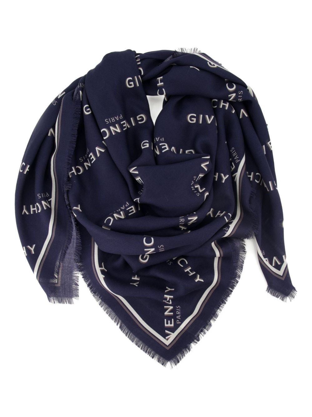 monogram fringed scarf - 3
