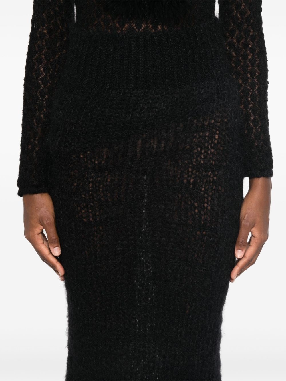 chunky-knit midi skirt - 5