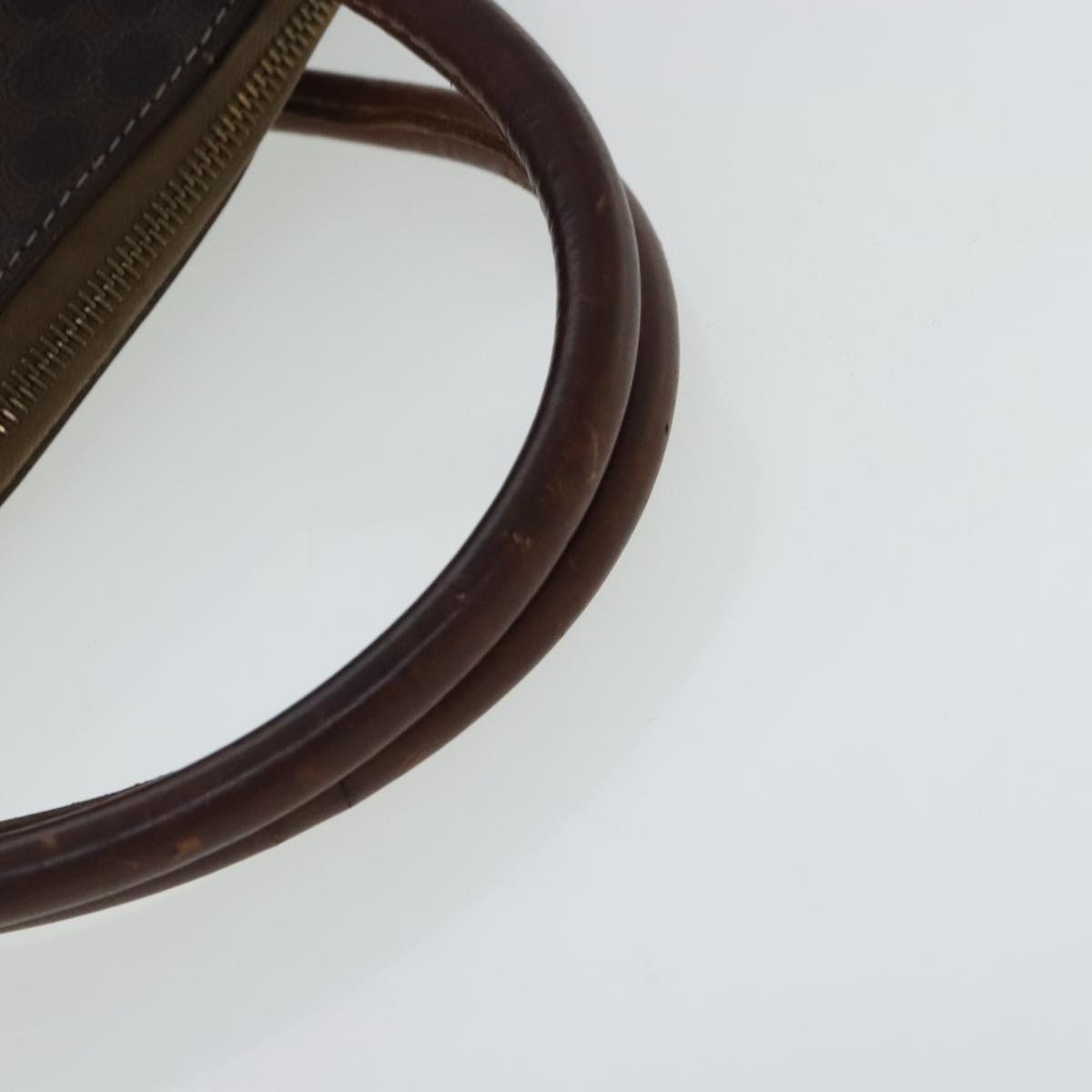 CELINE Macadam Canvas Hand Bag Pvc Leather Gold Brown - 8