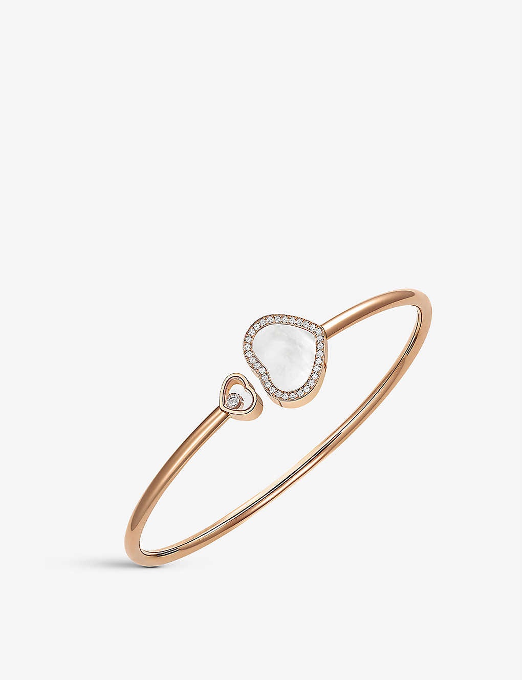 Happy Hearts 18ct rose-gold, 0.19ct round-cut diamond and mother-of-pearl bracelet - 1