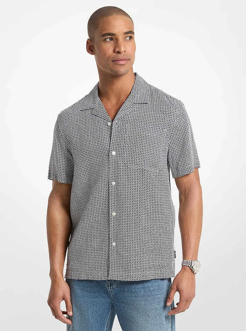 Tile Print Linen Shirt - 1