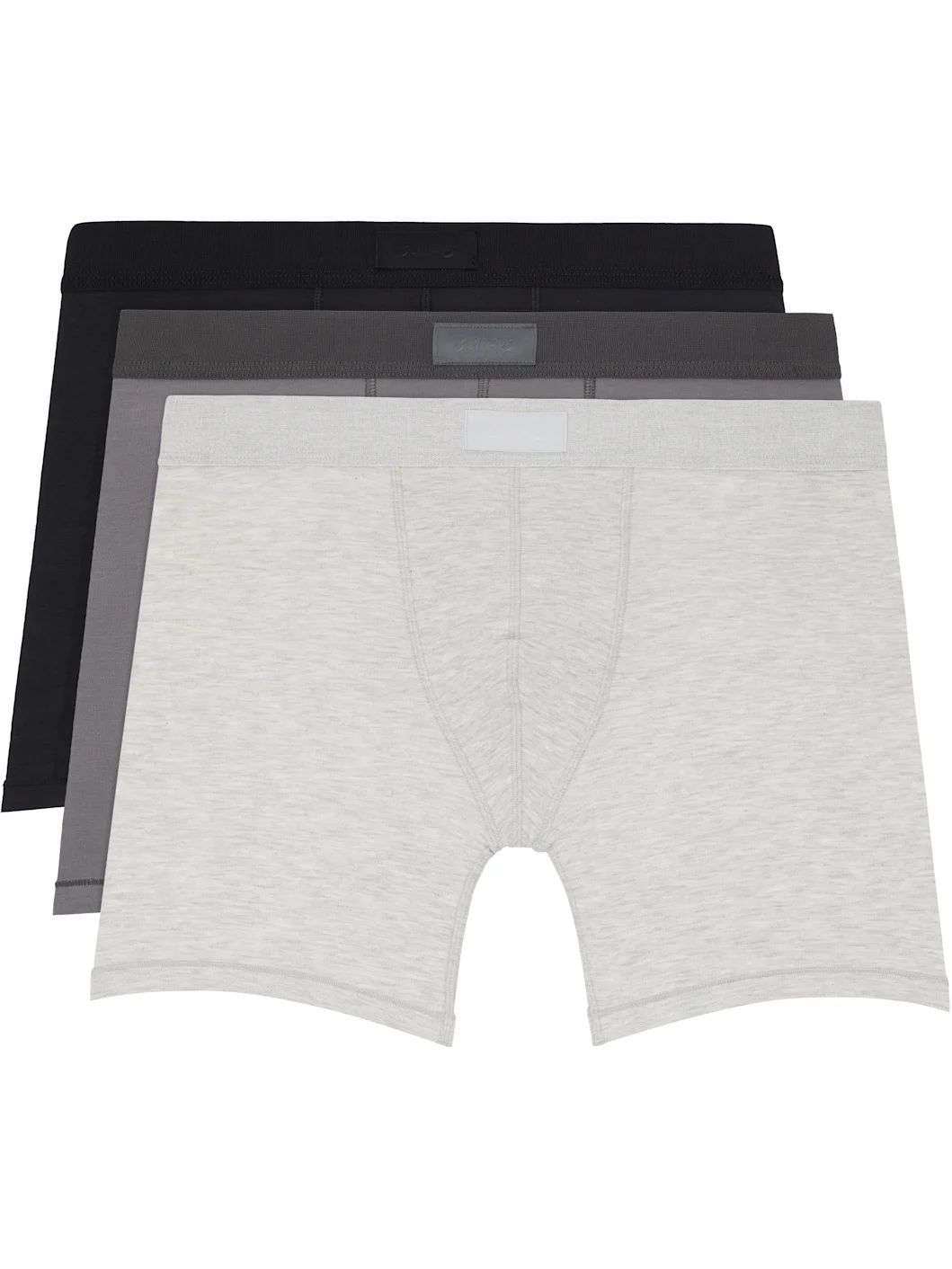 Three-Pack Gray SKIMS Cotton 5" Boxer Briefs - 1