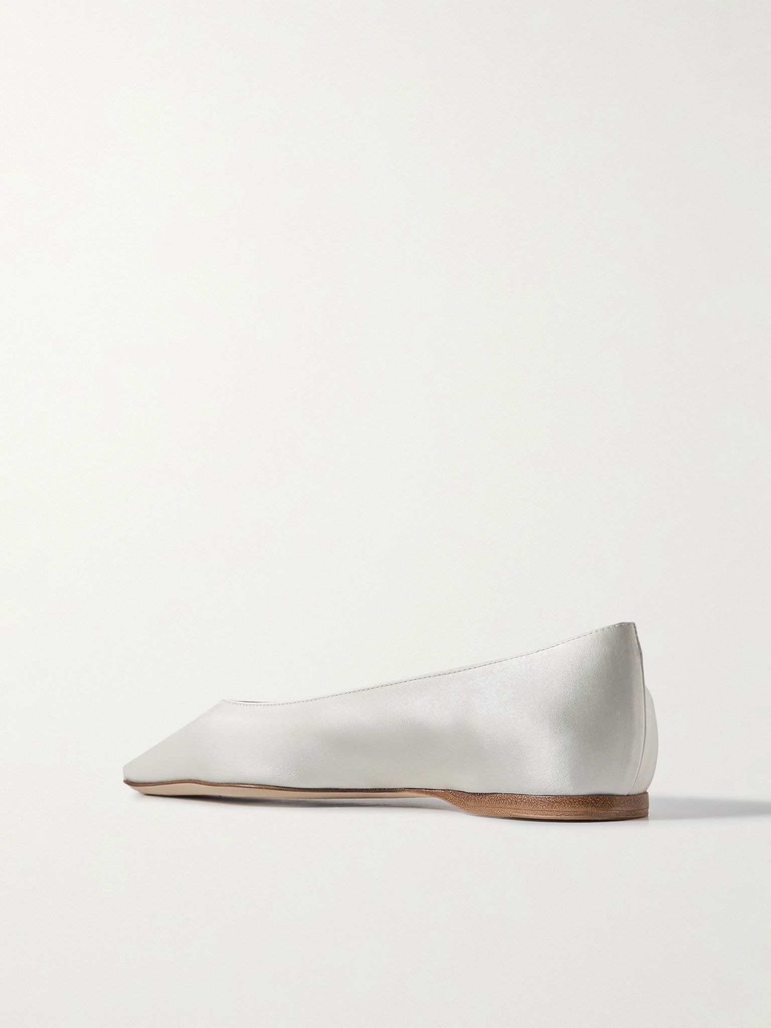 Riley satin point-toe ballet flats Ivory - 3