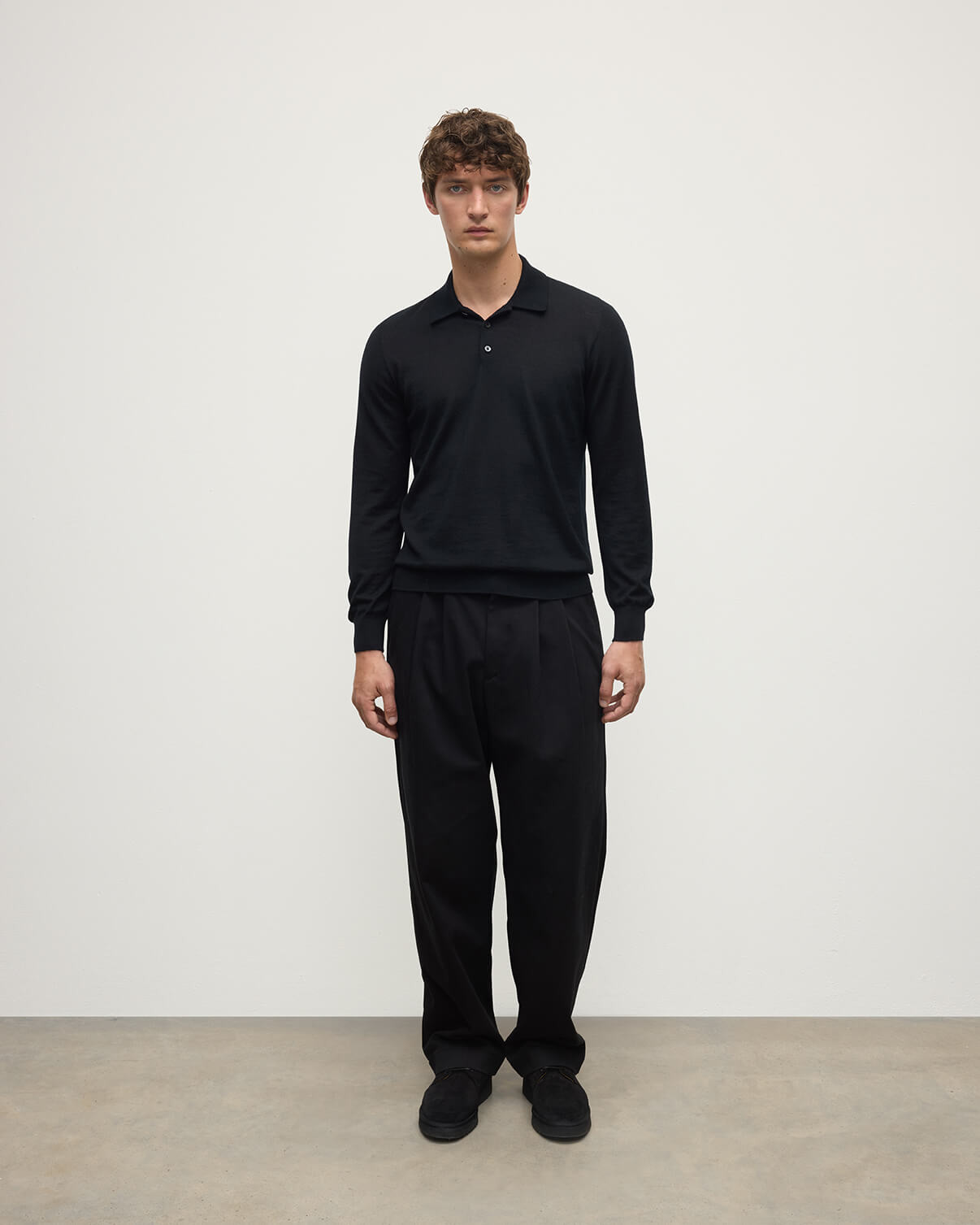 Black Cashmere Polo Shirt - 2
