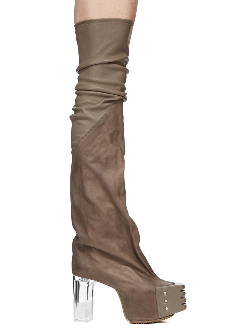 Rick Owens Gray Flared Platform Boots - rr02c7824lswng0-340