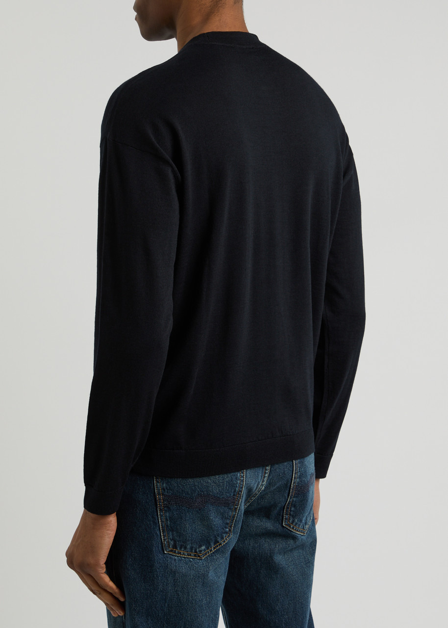 Emporio Armani Logo-embroidered Wool Jumper - 3