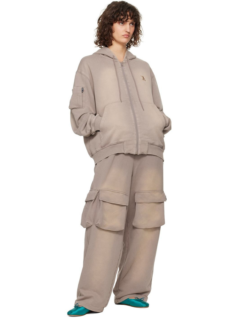 OPEN YY Beige Washed Pocket Baggy Sweatpants outlook