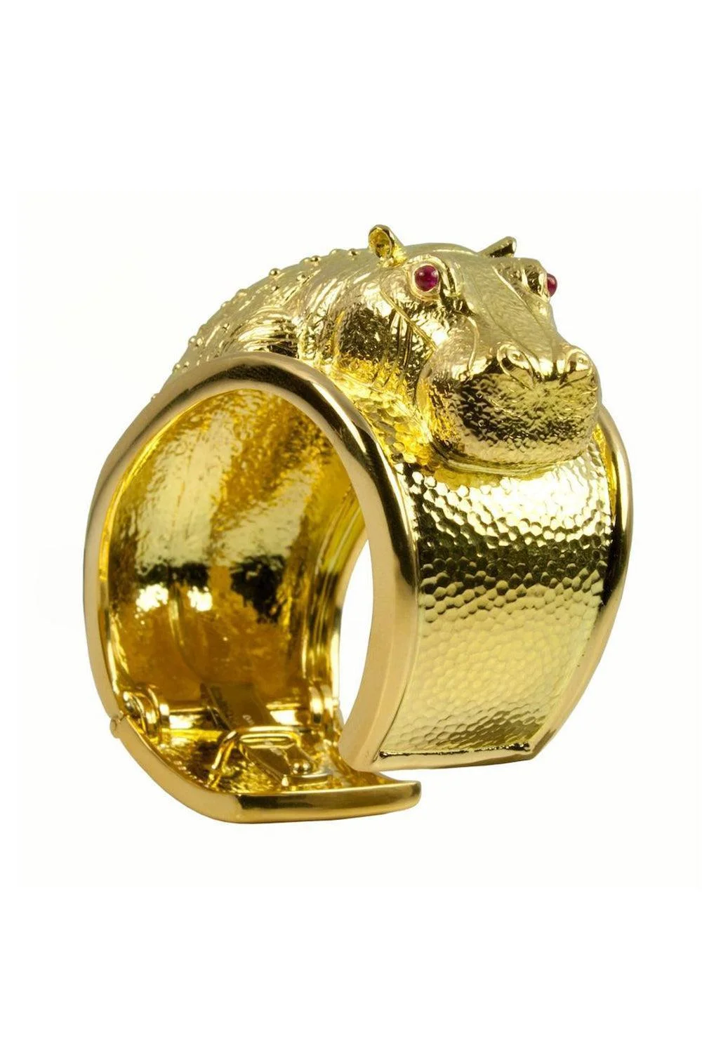 Ruby Repousse Hippo Cuff Bracelet - 1