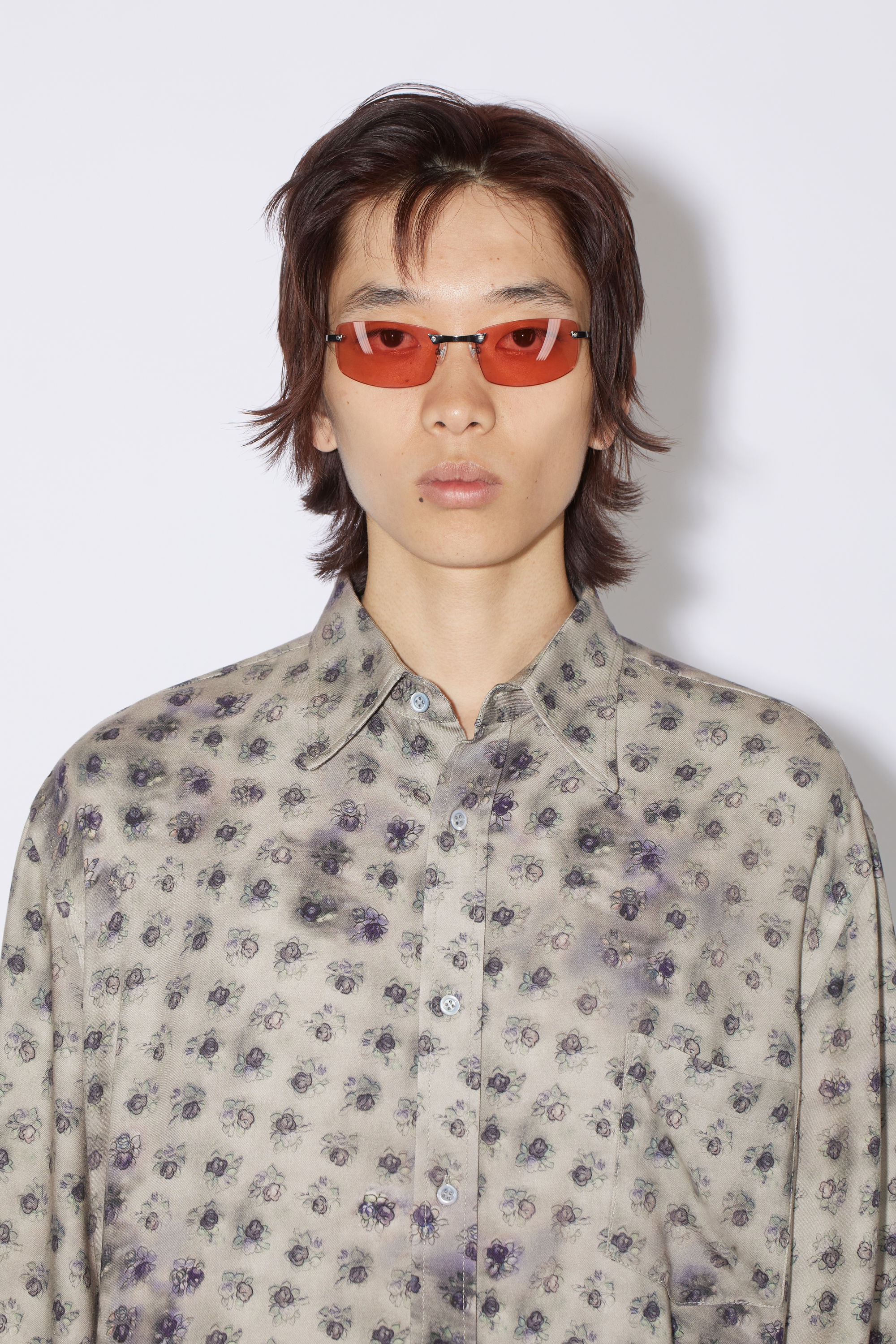 Button-up short sleeve shirt - Grey/dark blue - 5