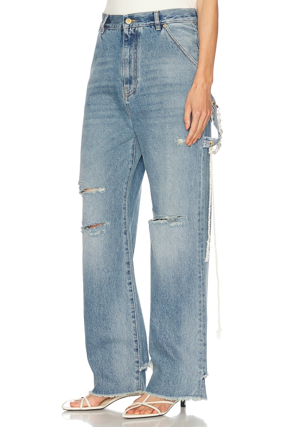 Lisa Chain Adorned Loose Fit Carpenter Straight Leg - 3