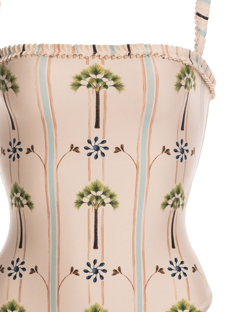 Agua by Agua Bendita Limón Moriche palm-tree ruffled swimsuit outlook