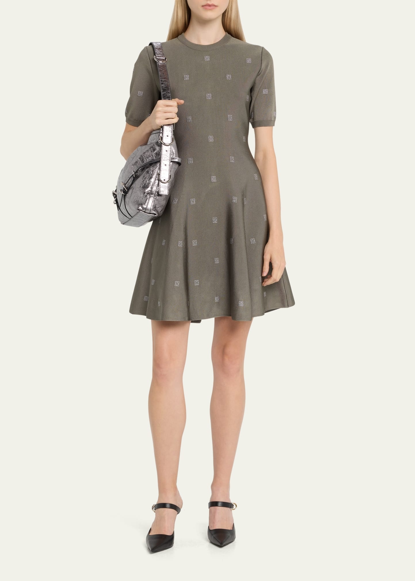 Voyou Medium Metallic Leather Shoulder Bag - 5