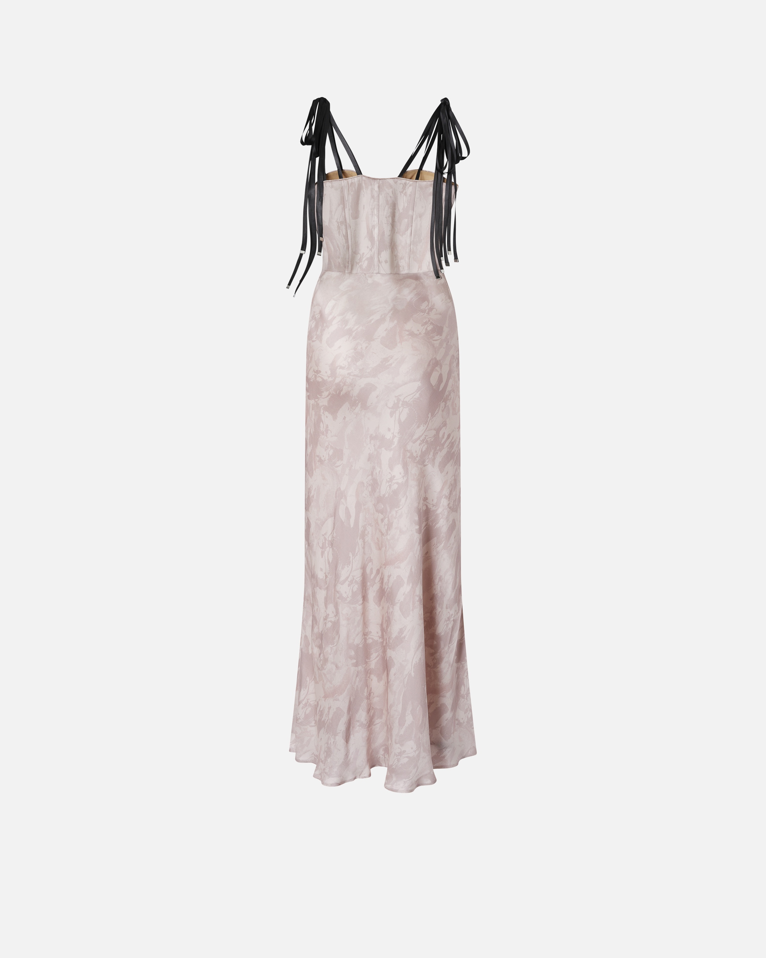REIMAGINE BY PINKO X PATRICK MCDOWELL LONG SATIN DRESS WITH HORSE PRINT - 2