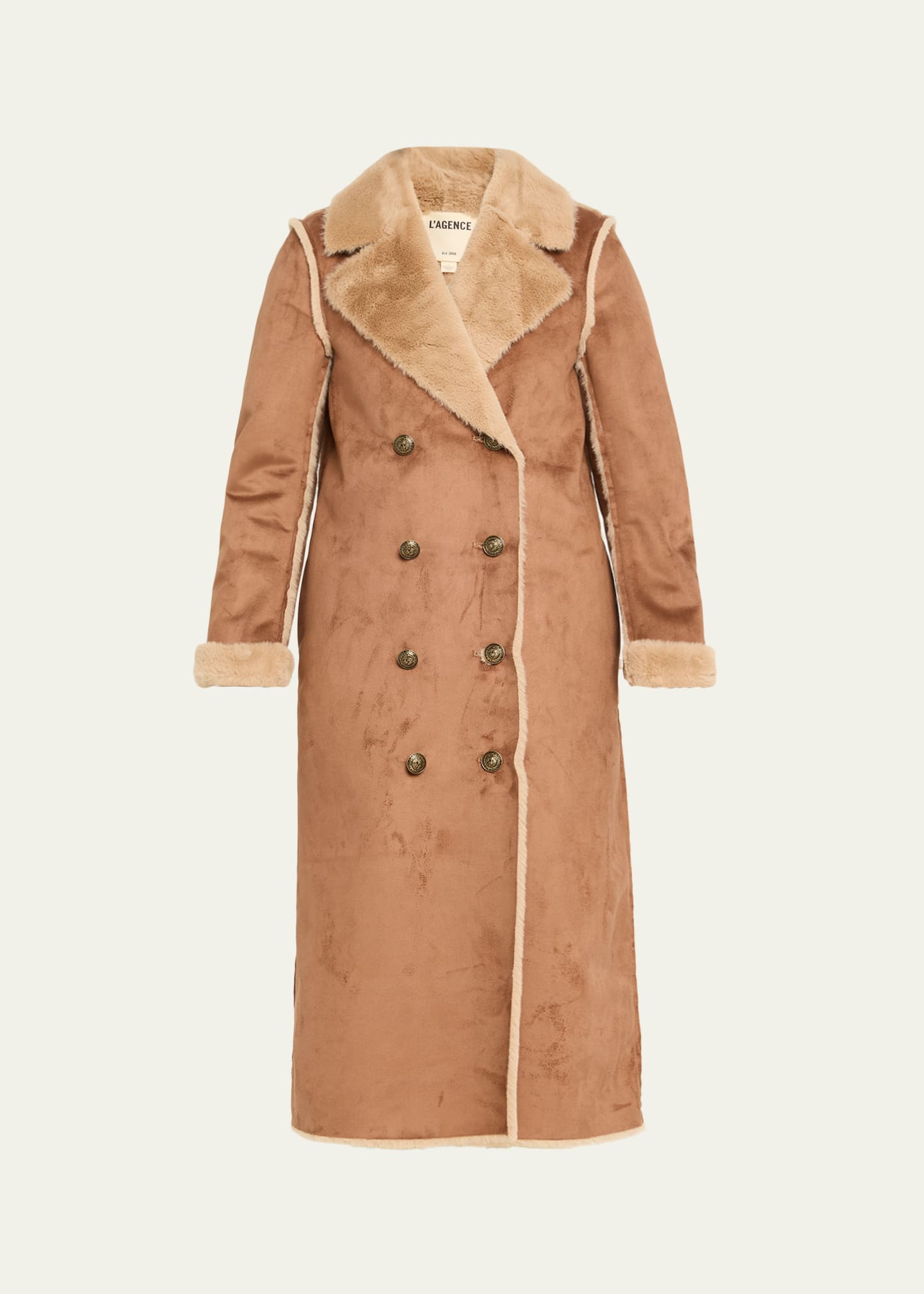 Citron Faux Fur Maxi Coat - 1