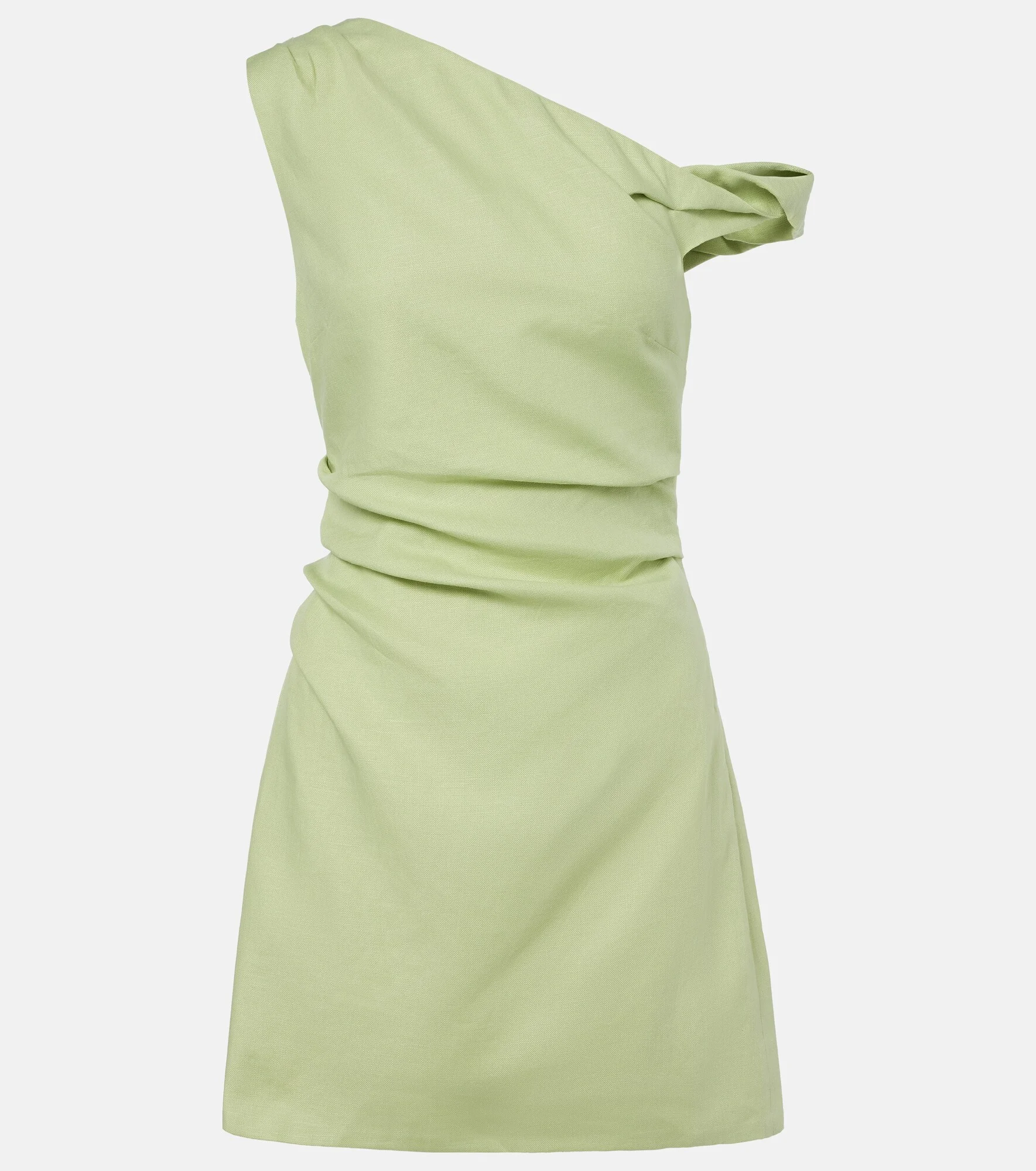 Asymmetric linen minidress - 1
