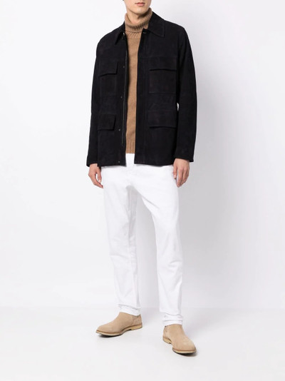 Paul Smith nubuck-leather military jacket outlook