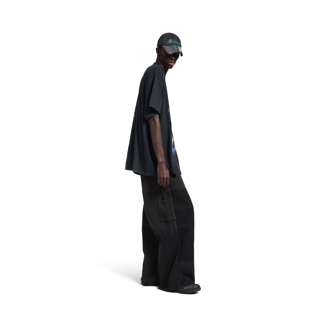 Balenciaga Music | Britney Spears Series Oversized T-shirt in Faded Black /blue - 3