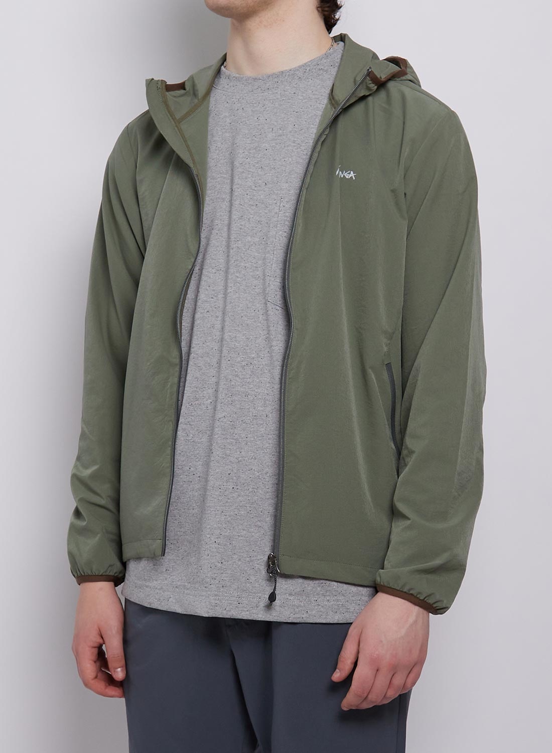 Nanga Air Cloth Comfy Zip Parka in Olive Drab - 3