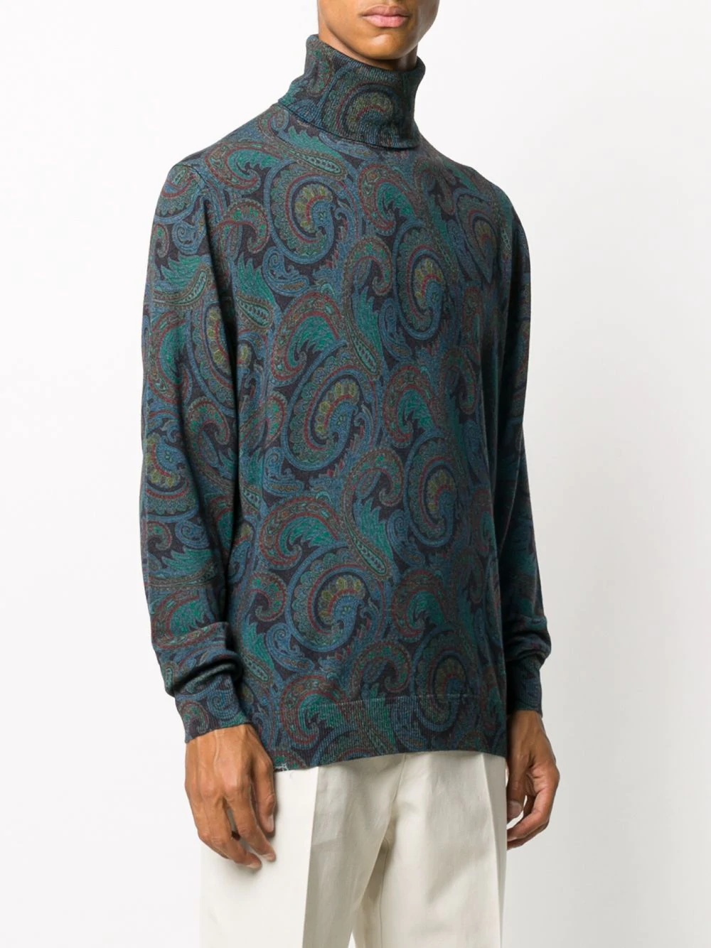 paisley-print roll neck jumper - 3