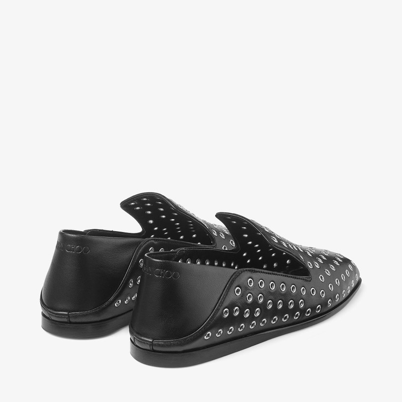 JIMMY CHOO Eliot Slipper
Black Metallic Nappa Leather Slippers with Eyelets outlook