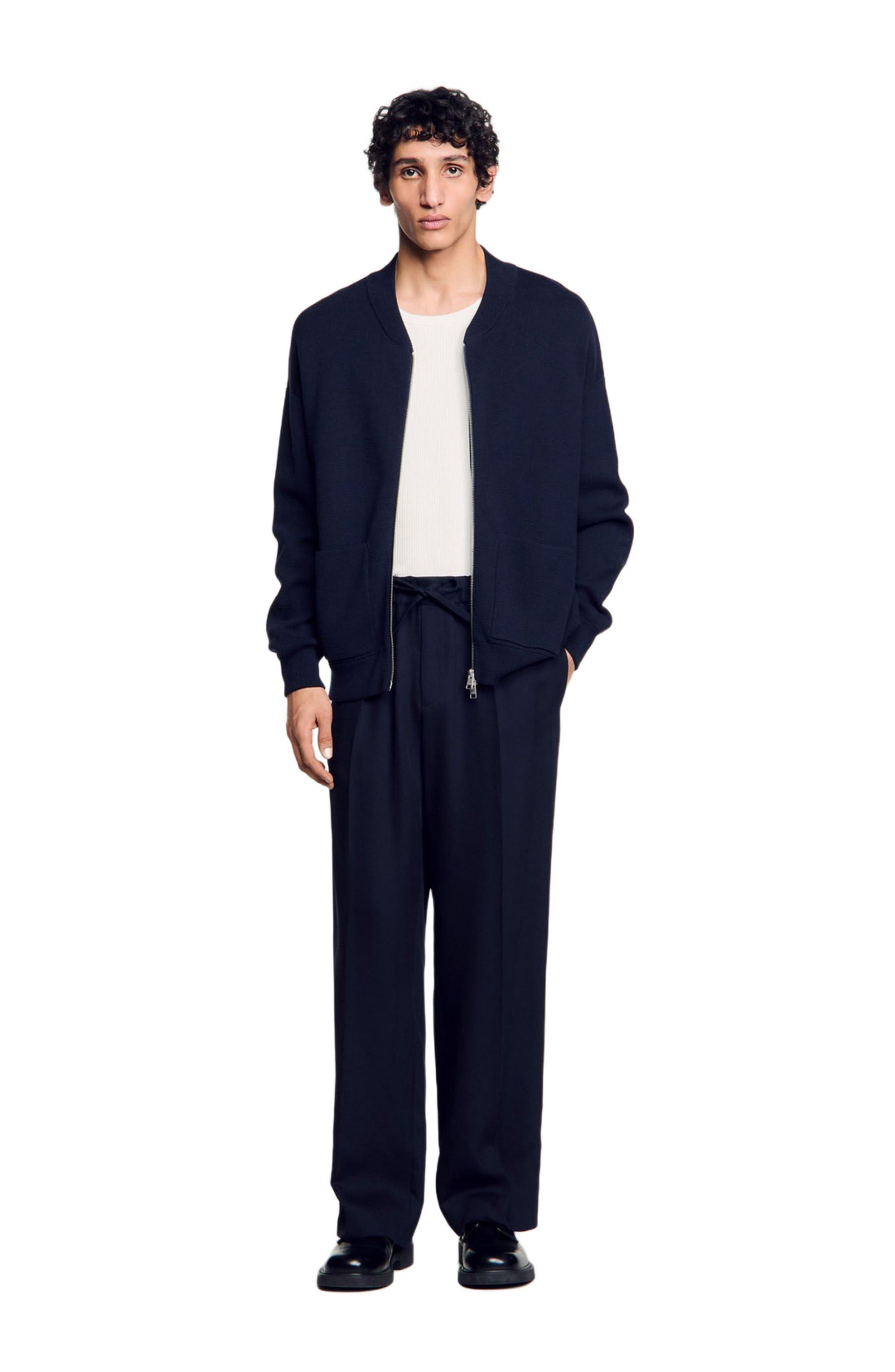 SANDRO Knit jacket in Navy Blue at Nordstrom - 5