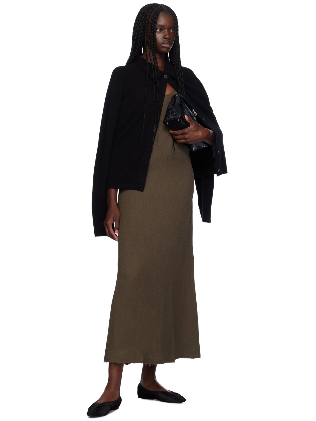 Brown Scoop Neck Maxi Dress - 4