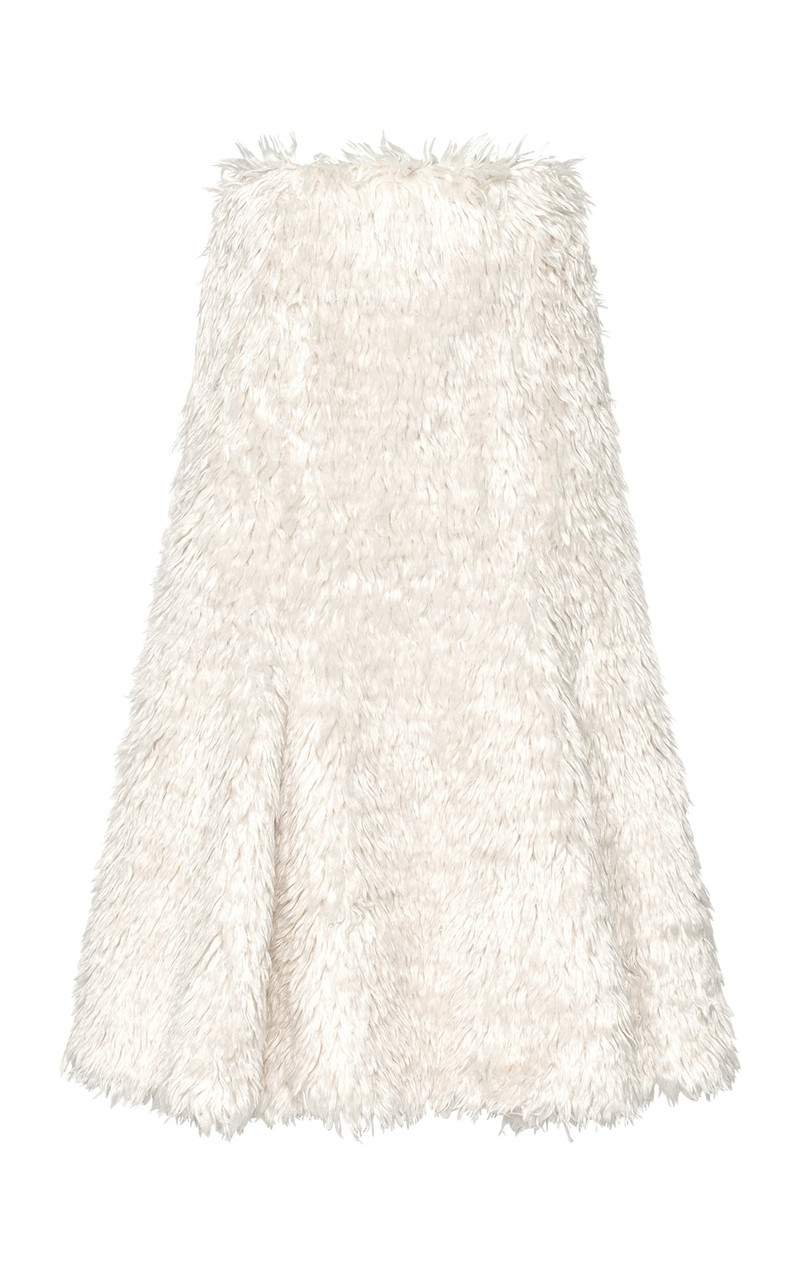 Patterson Midi Skirt in Ivory Silk Fur 1
