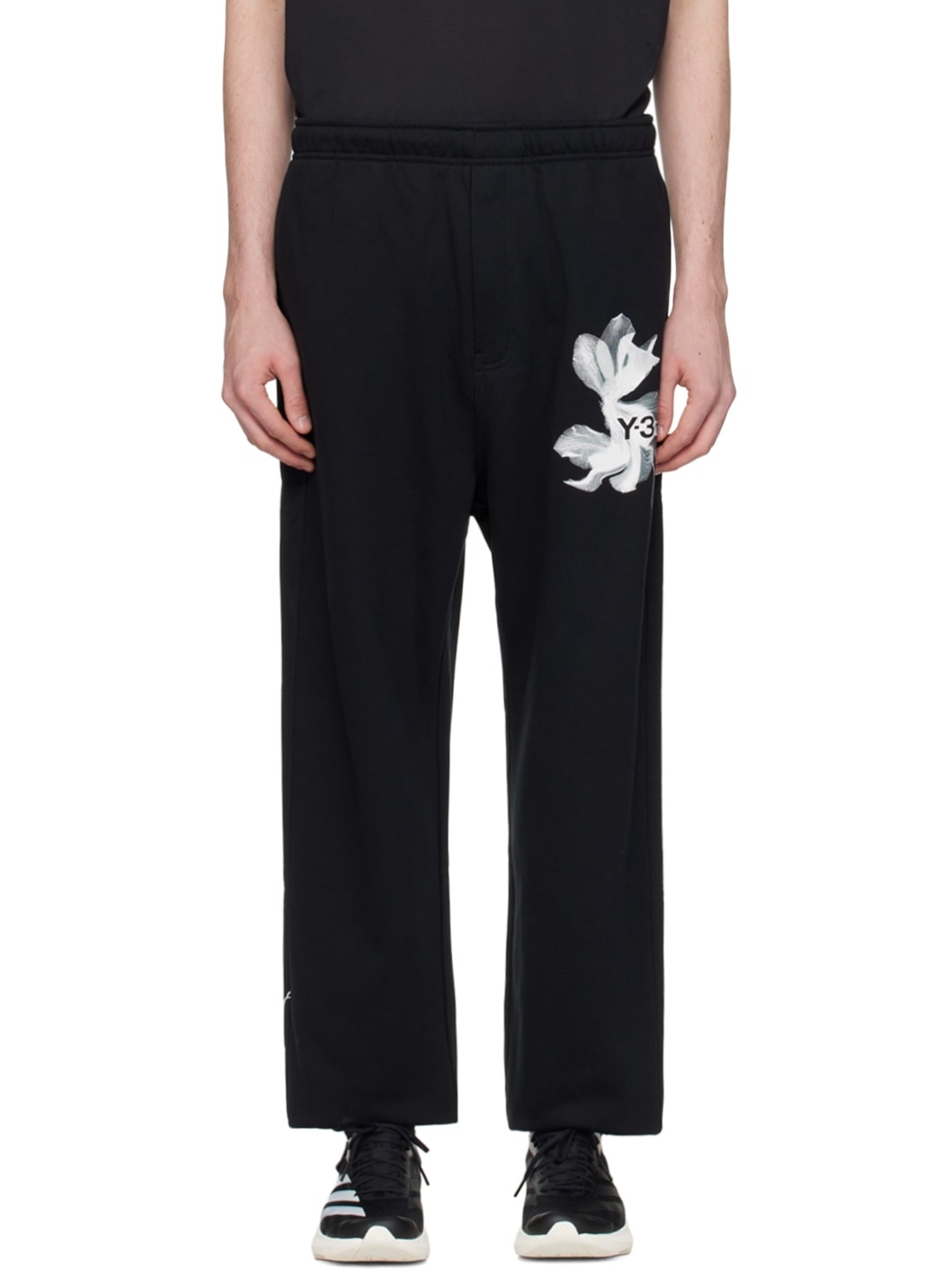 Black Graphic Sweatpants - 1