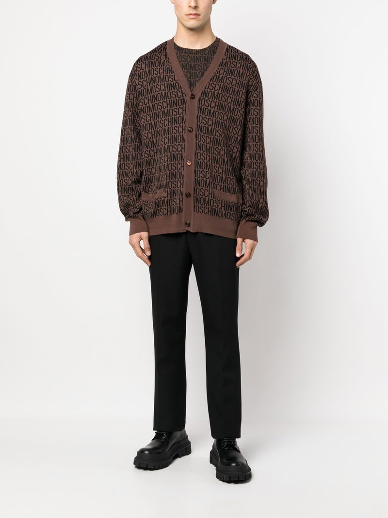 Moschino all-over logo knit cardigan outlook