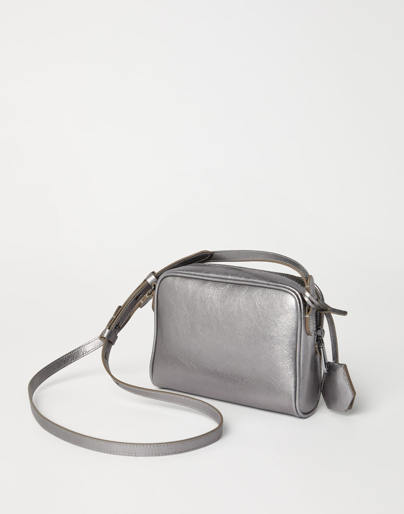 Brunello Cucinelli Lamé calfskin Boston clutch bag outlook