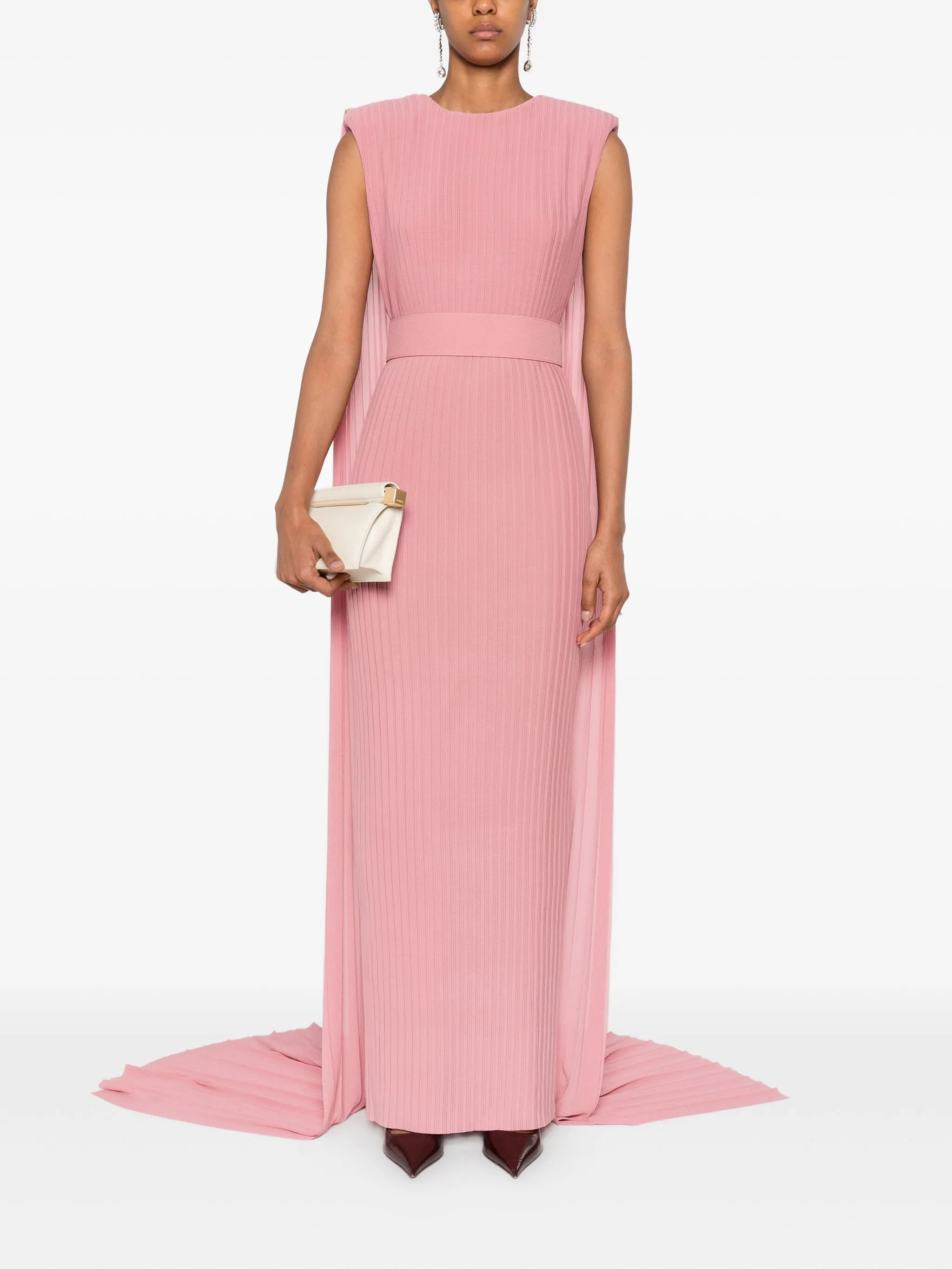 Solace London Tavia Pleated Belted Maxi Dress - 3