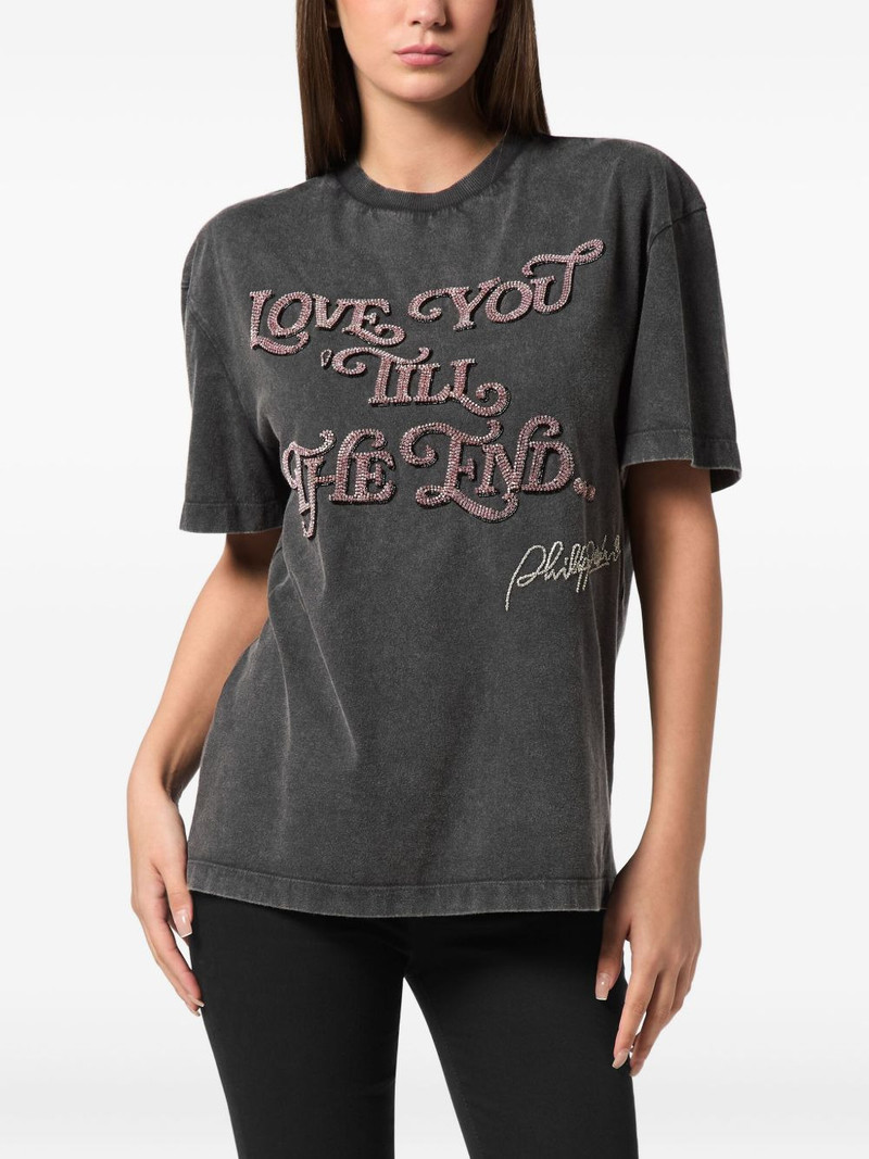 sequin-embellished open-back T-shirt 3