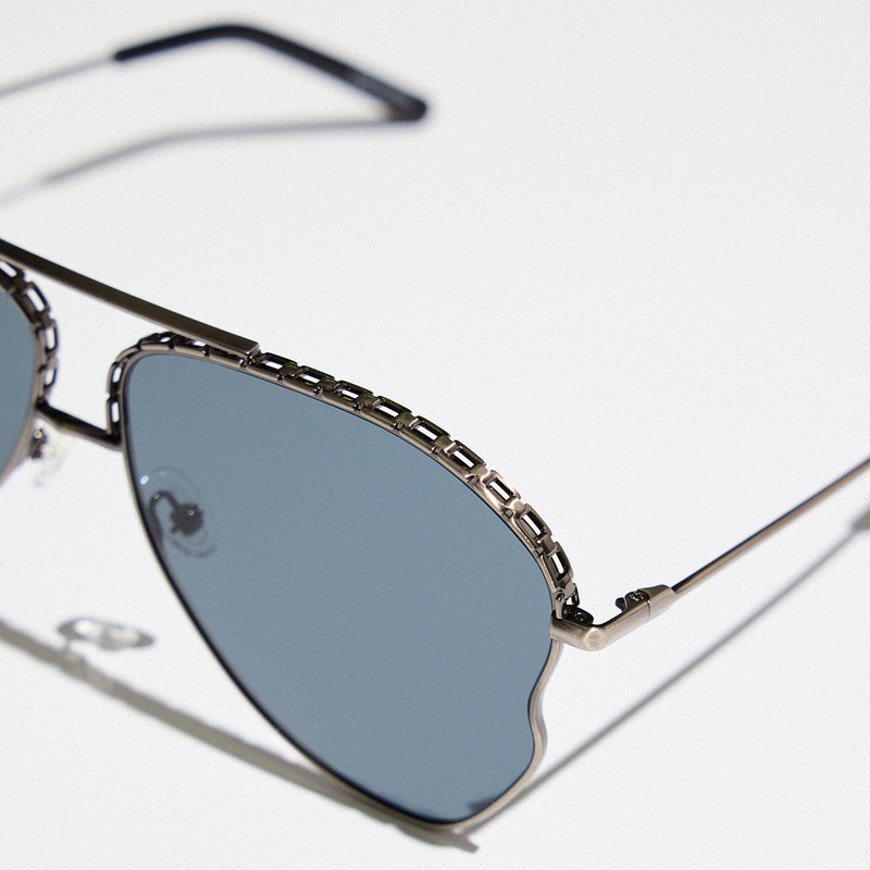 Kika Mendoza Sunglasses in Antique Silver and Grey 10
