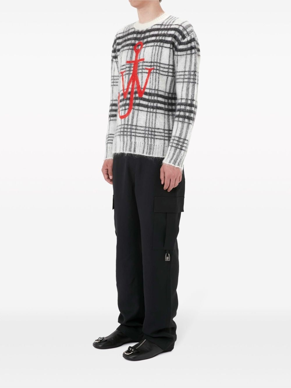 tartan-check crew-neck jumper - 2