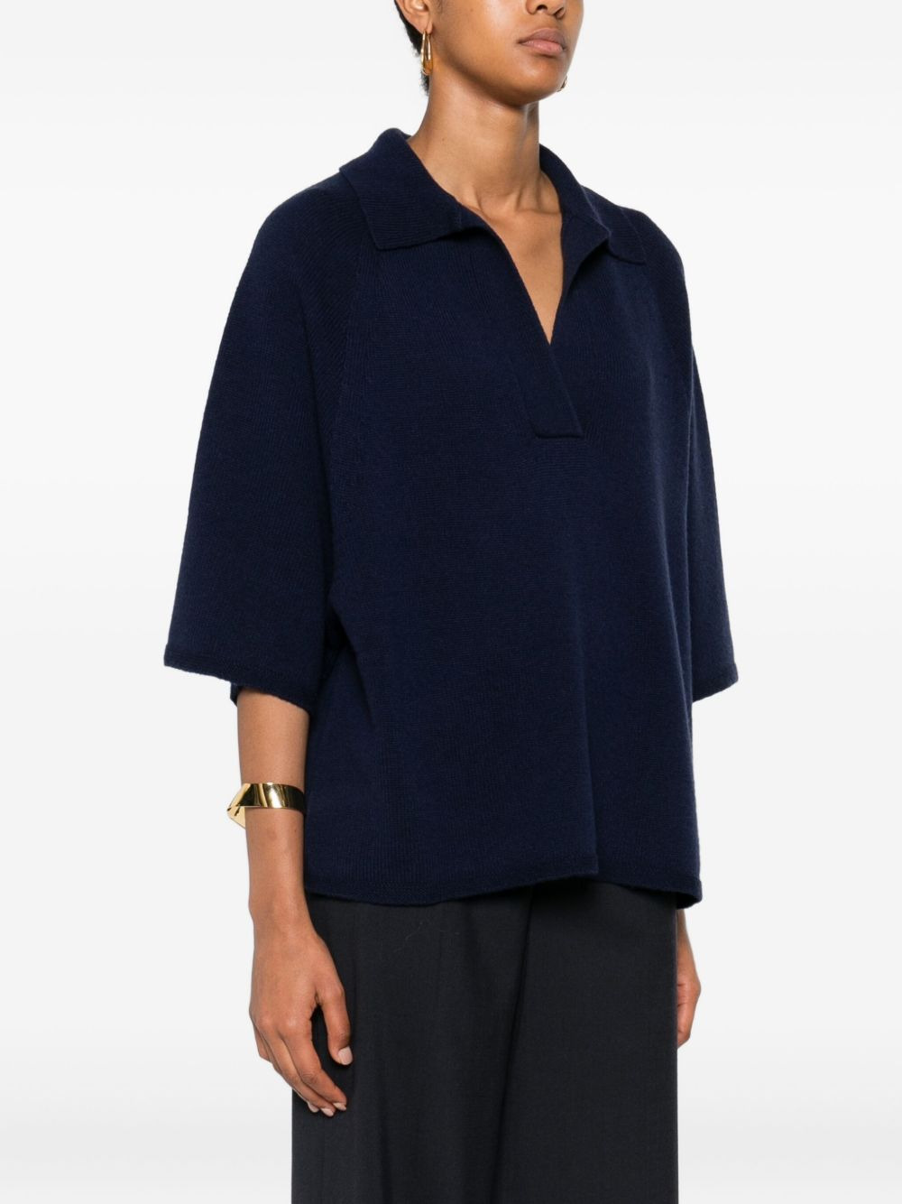 polo-neck short-sleeve top - 3
