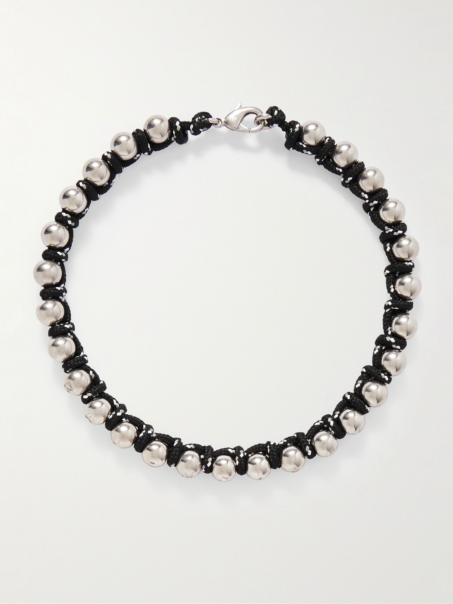 Malibu Recycled Silver-Tone and Cord Choker Silver - 1