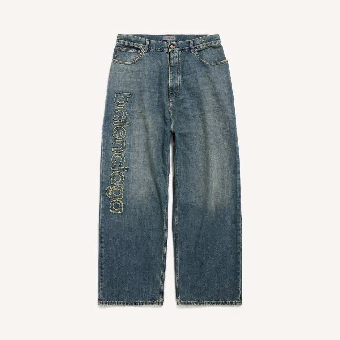 Men's Baggy Fit Jeans in Dirty Vintage Blue - 1
