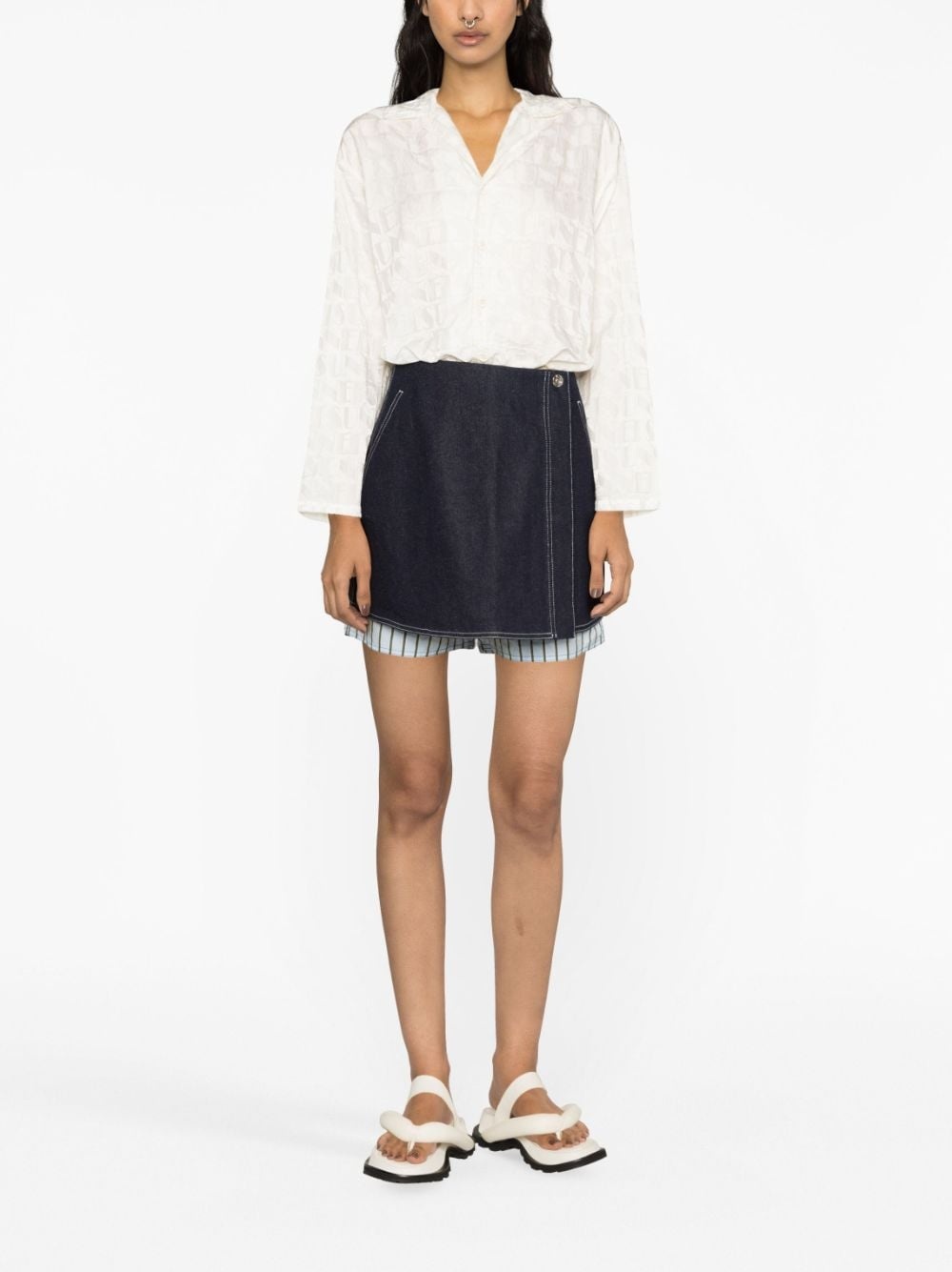 logo-jacquard long-sleeve bodysuit - 2