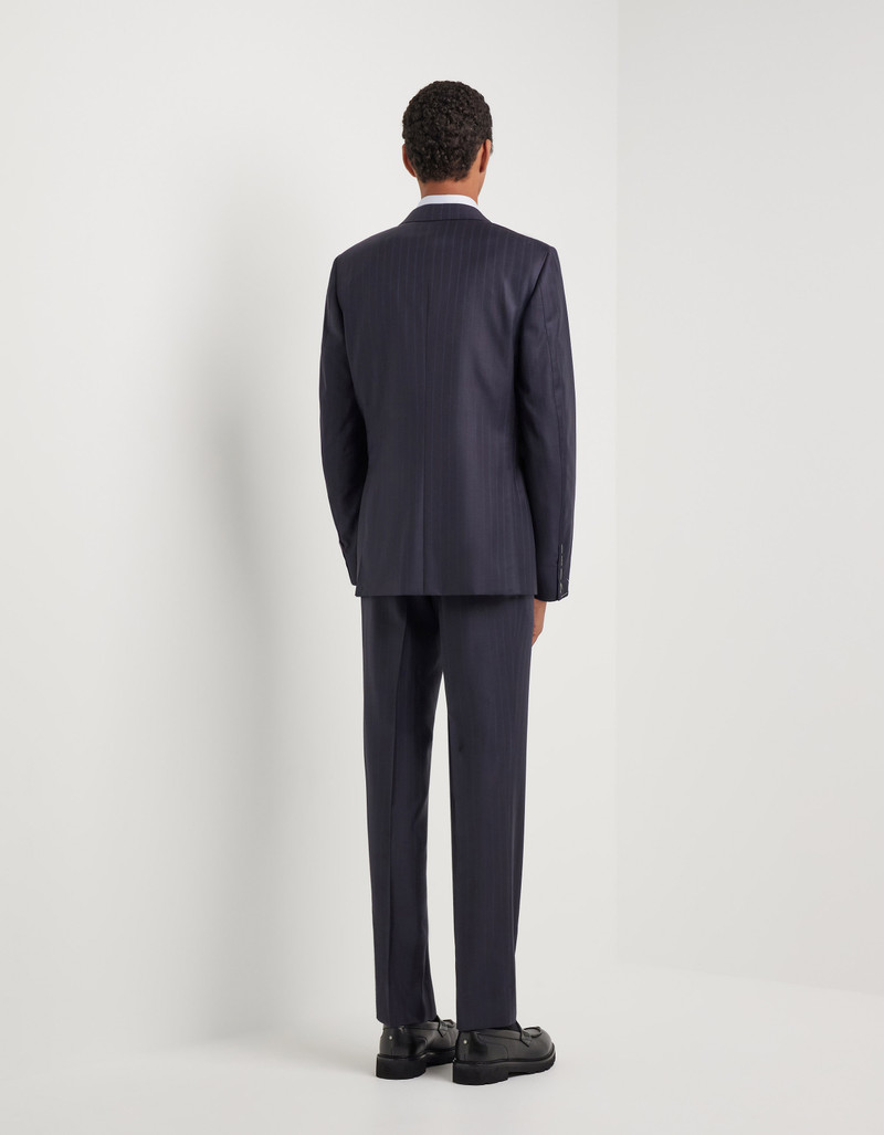 LIGHT BLUE DENIM-EFFECT WOOL REGULAR-FIT SUIT 16