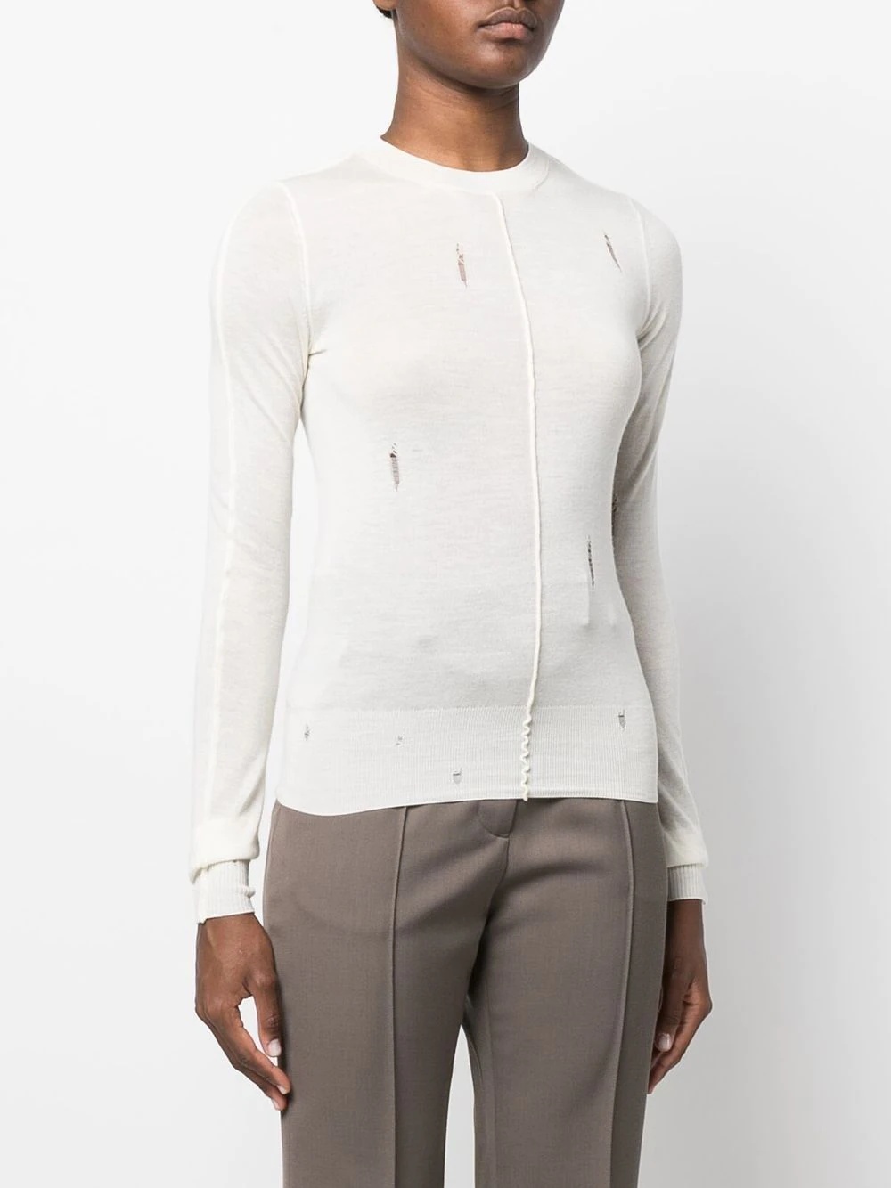 distressed cashmere jumper - 3