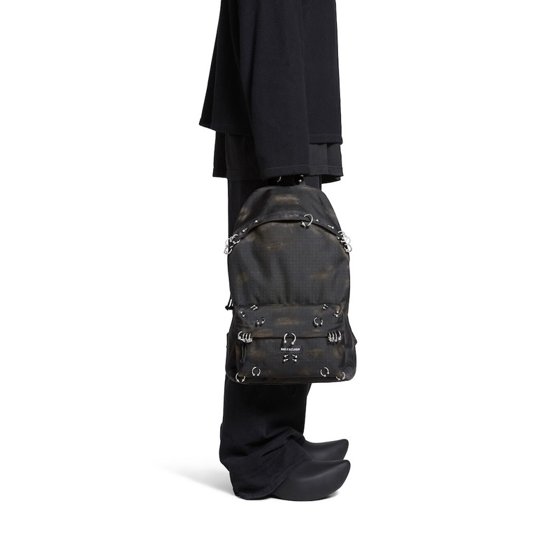 BALENCIAGA Men's Explorer Backpack With Piercings in Black outlook