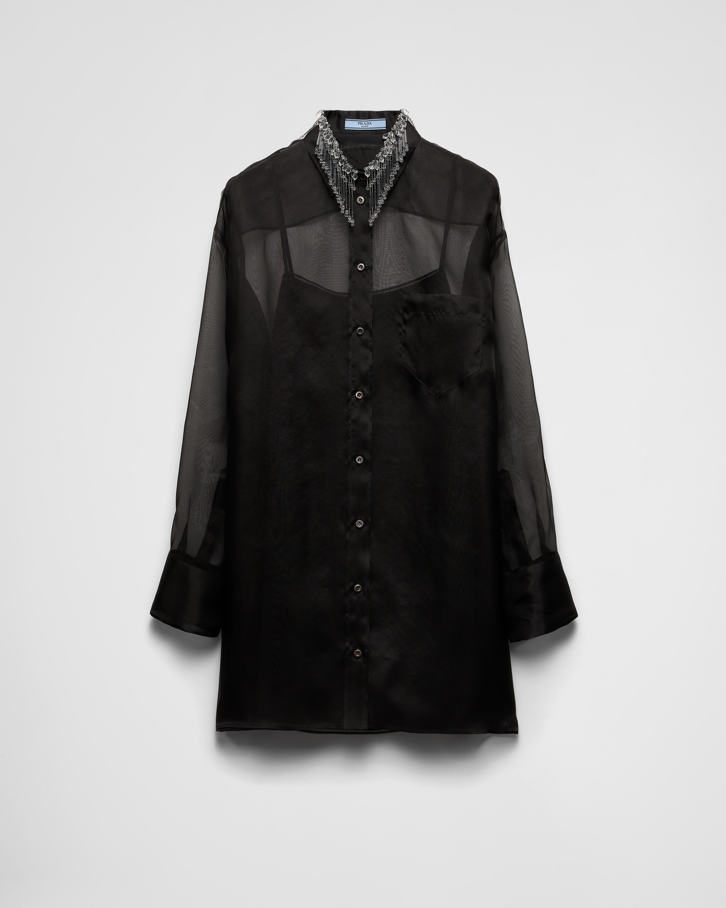 Embroidered organza mini-dress - 1