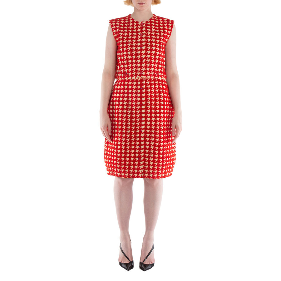 Burberry Sleeveless Houndstooth Pattern Dress - 5