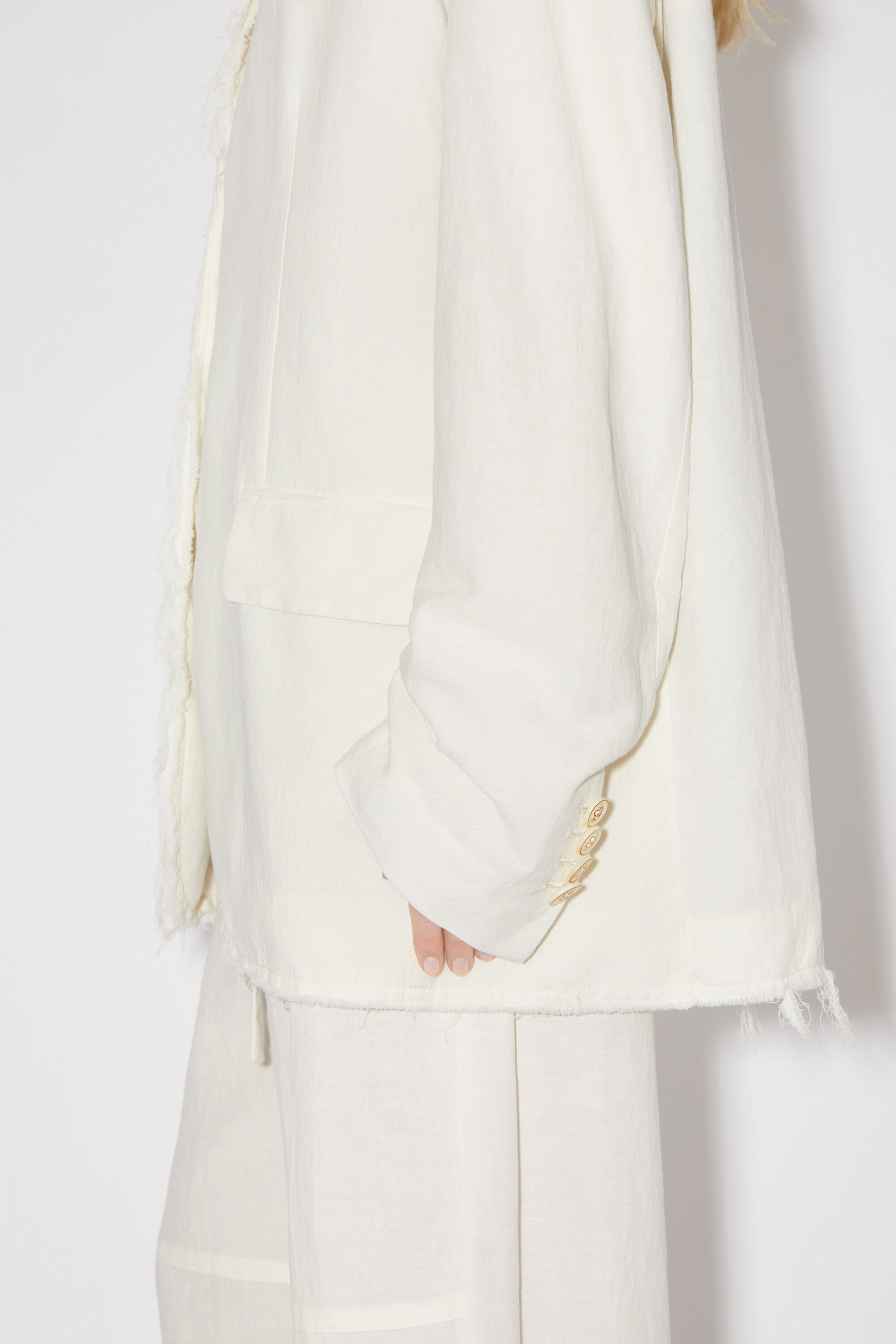 Relaxed fit suit jacket - Warm white - 5