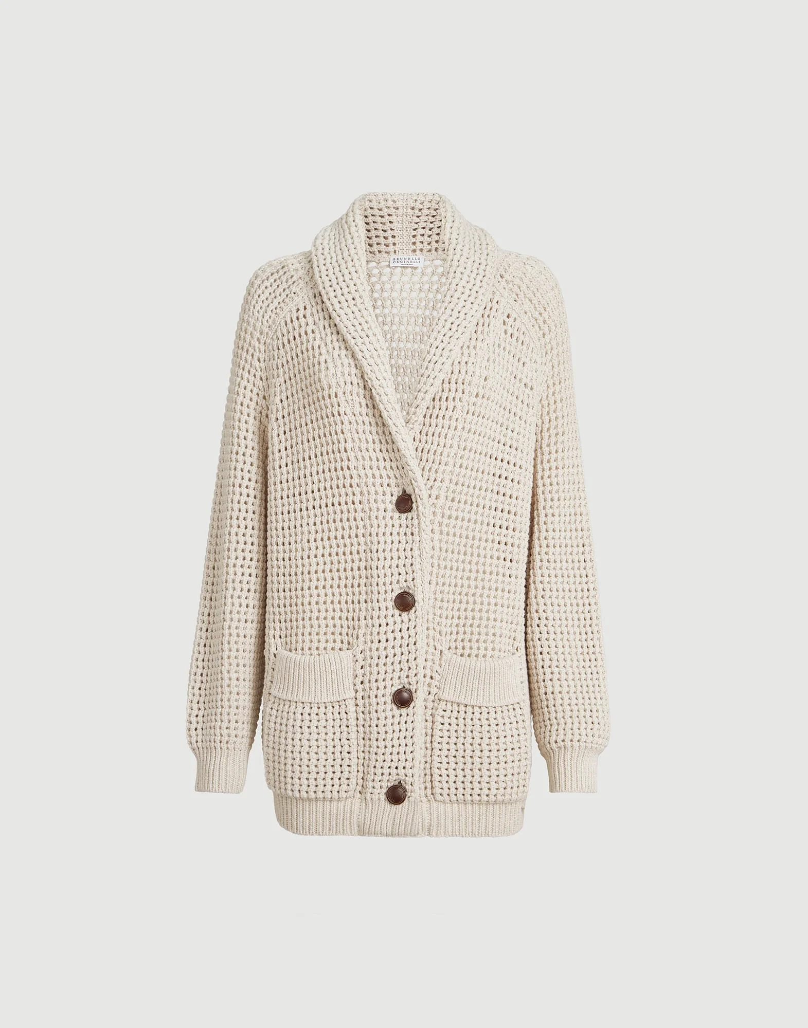 Cotton feather yarn net cardigan - 1