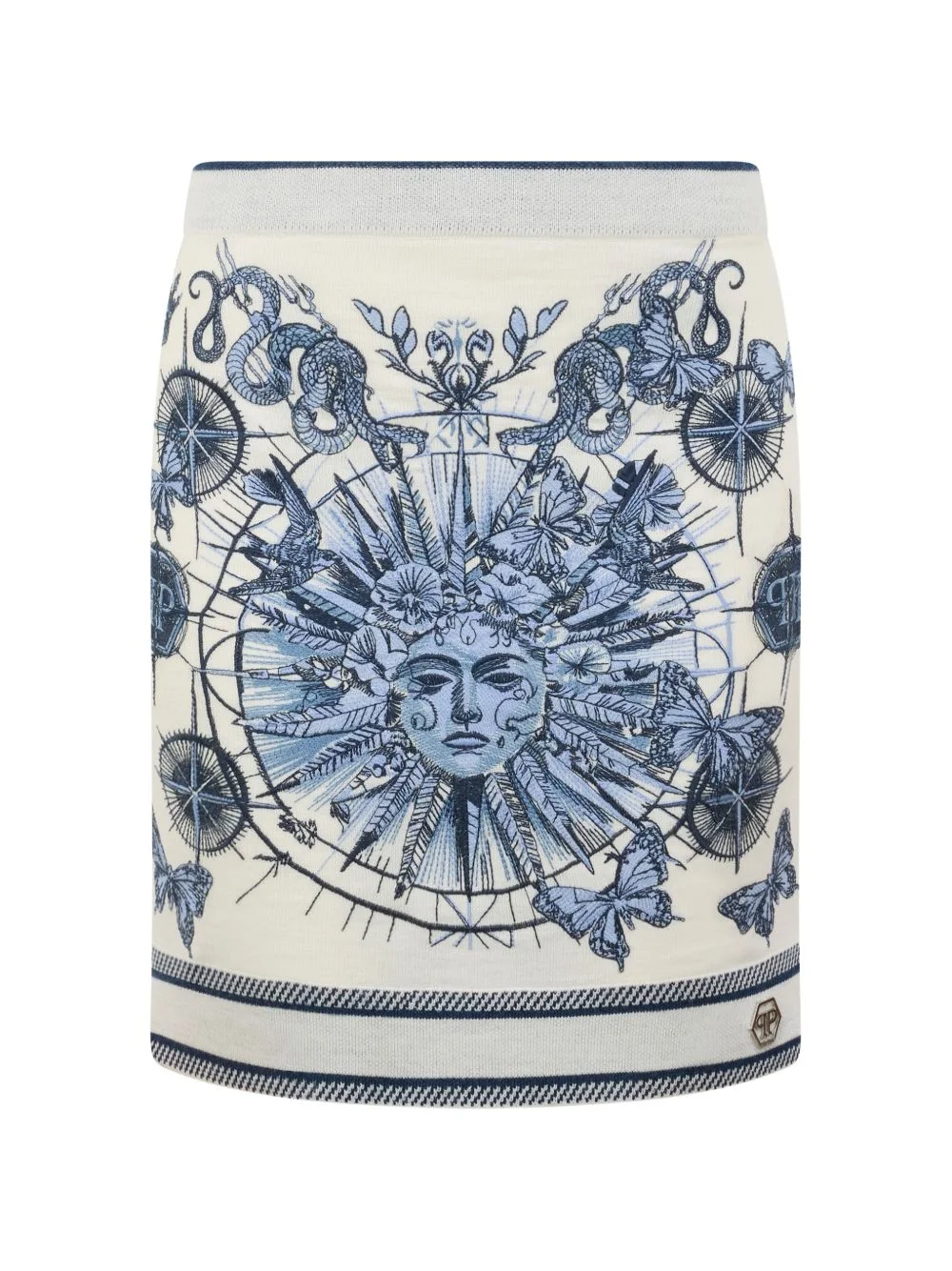 butterfly print knitted skirt - 1