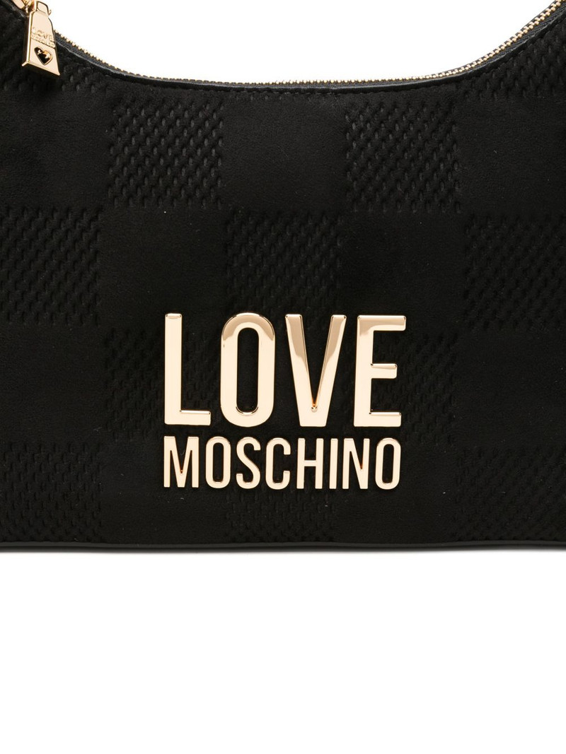 logo-plaque checkered shoulder bag 4