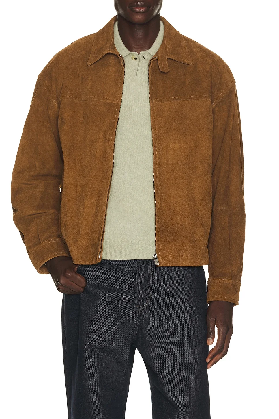 Cow Suede Zip Blouson - 1