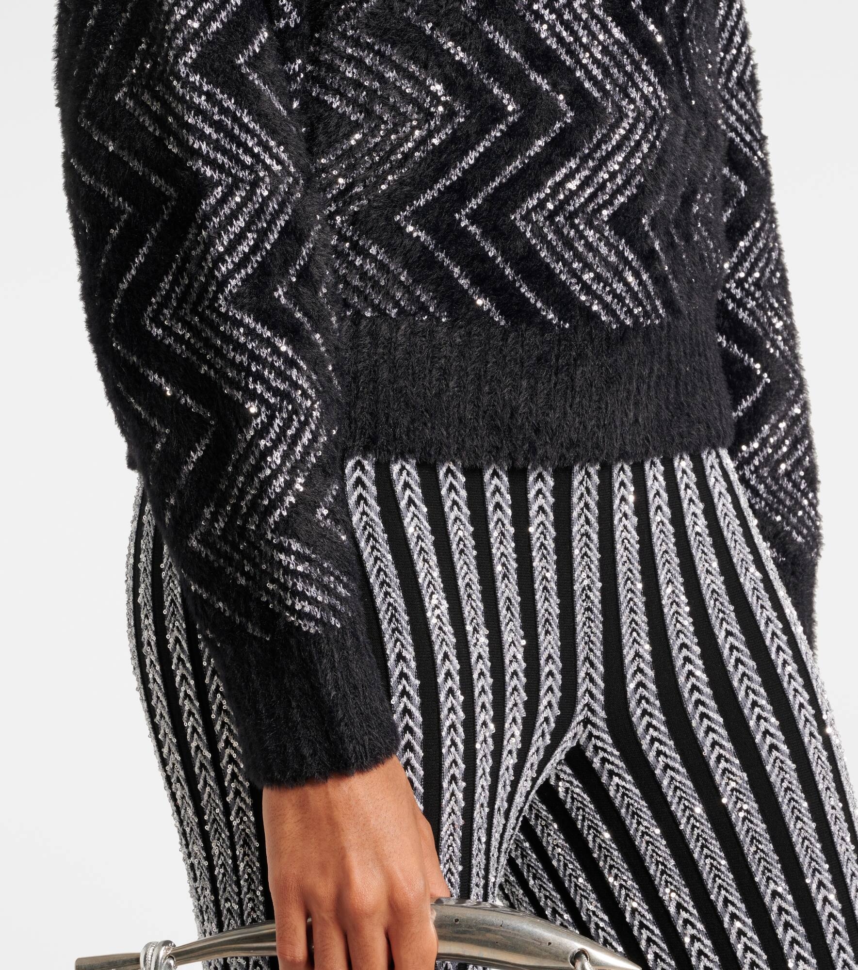 Zig Zag metallic knit sweater - 5